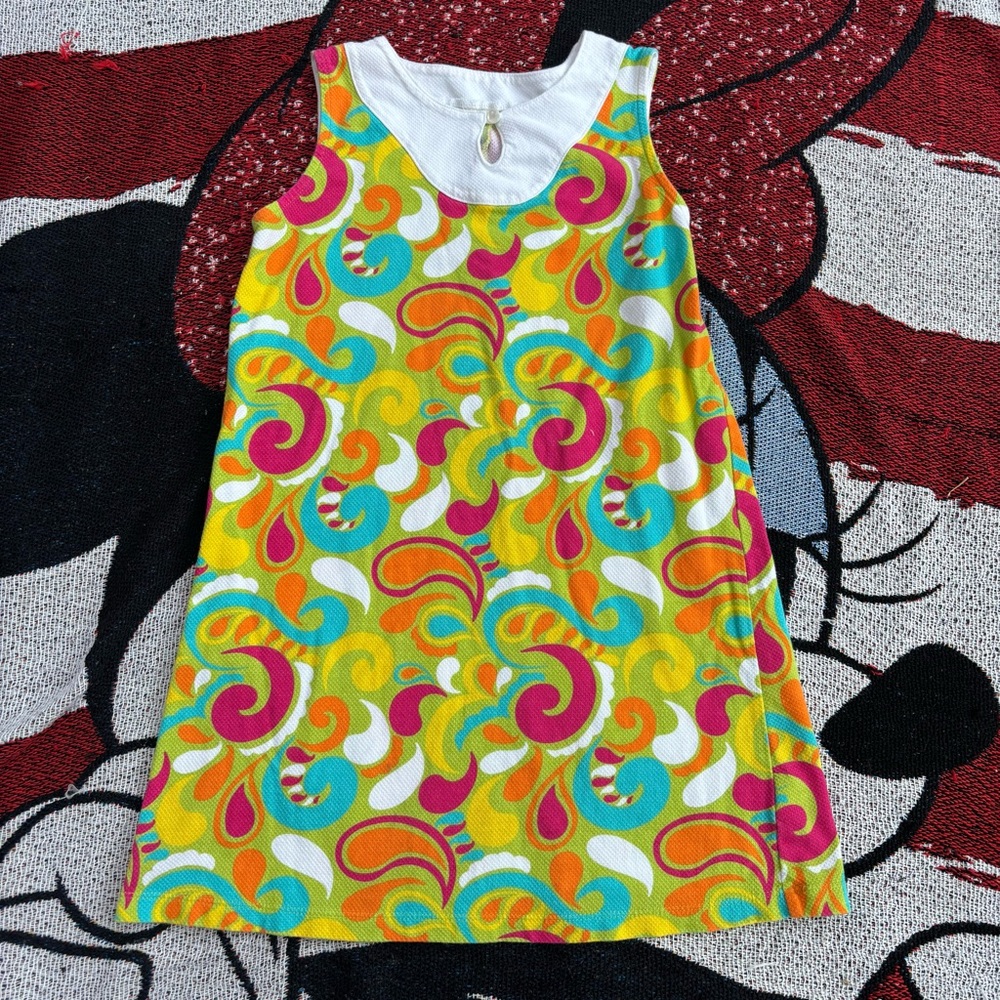 JK CLOTHING MULTICOLORED PAISLEY PRINT DRESS GIRLS SIZE MEDIUM 100% COTTON